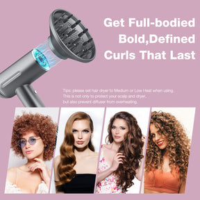 Diffuser Attachment for Wavy, Curly, Natural, and Frizzy Hair